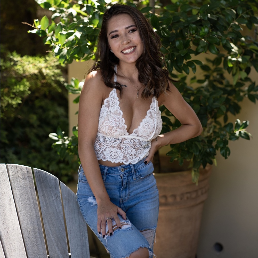 White Crochet Bralette